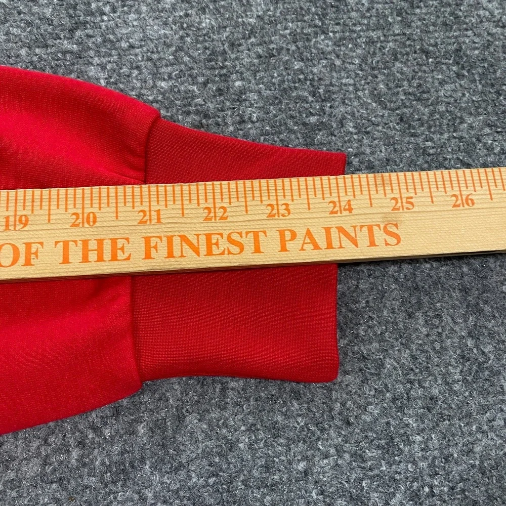 Adidas Trefoil Big Logo Sweatshirt Hoodie Adult Small Red Black  Fleece Pullover